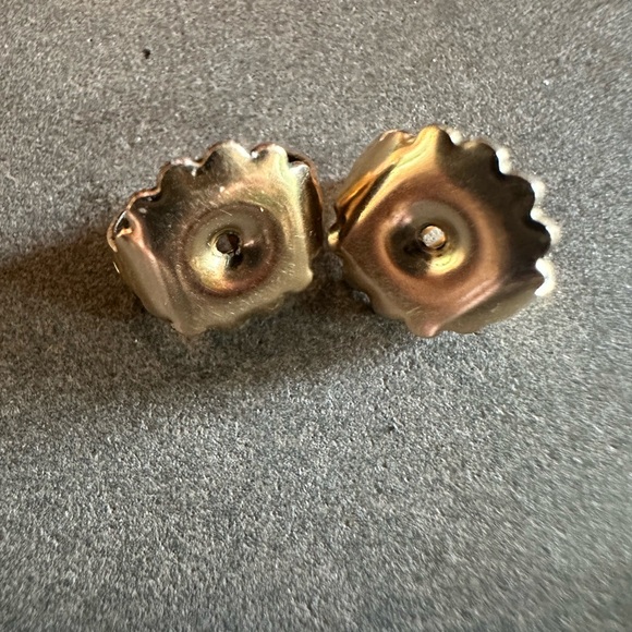 Milky Quartz, Jadeite & Gold Studded Earrings. - Picture 5 of 6